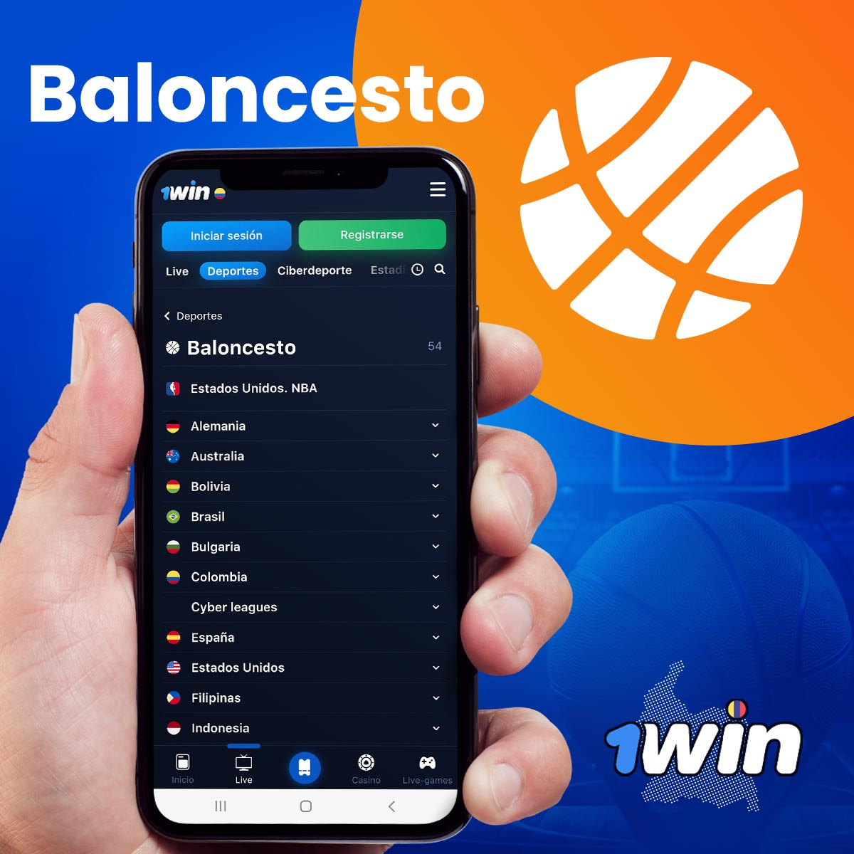 Apuestas de baloncesto online en la casa de apuestas 1WIN Colombia