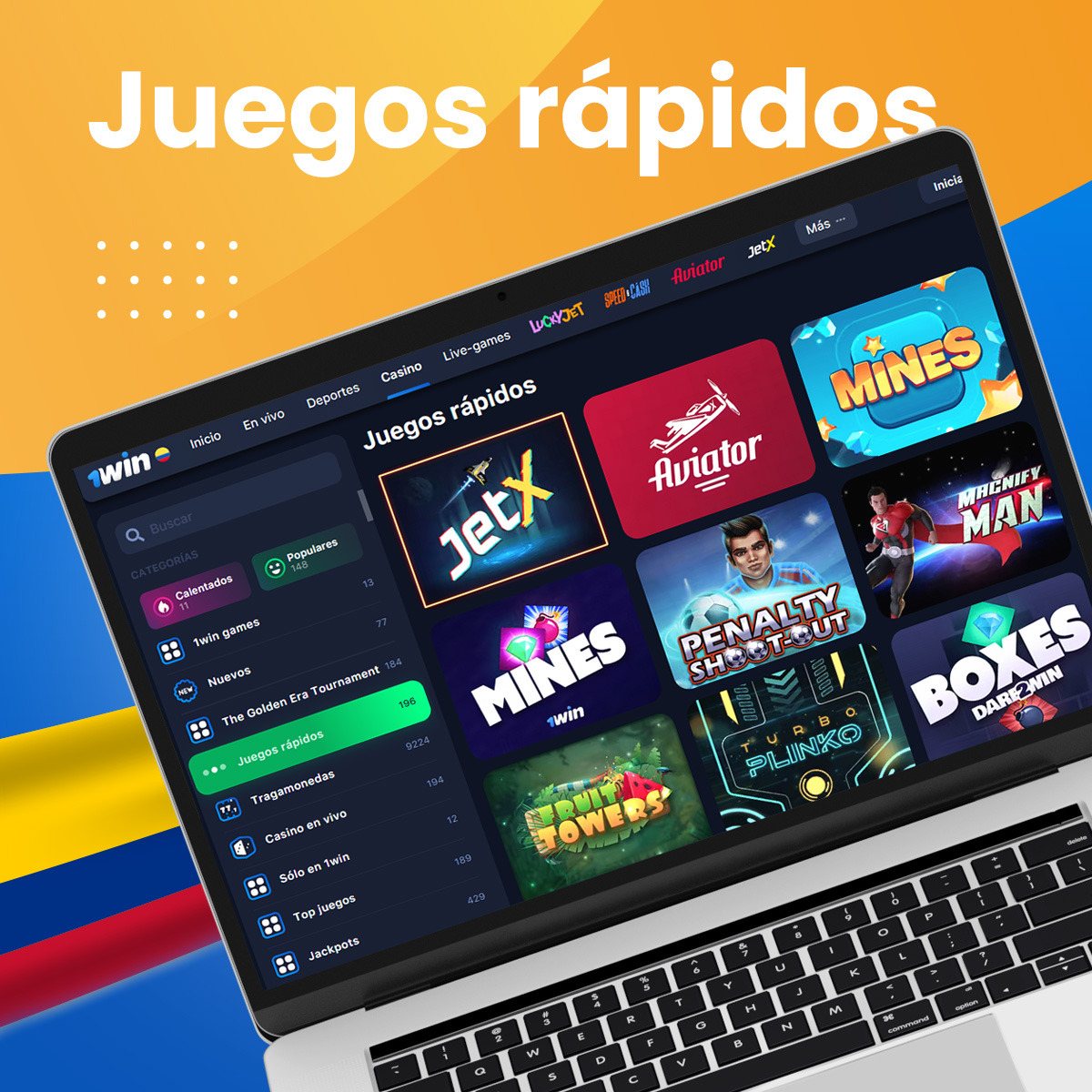 Los mejores juegos rápidos en la aplicación móvil de 1win.